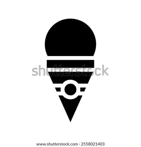 Ice cream cone icon. Concept of summer, dessert, and treat.