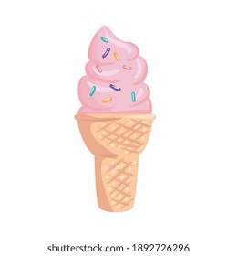 Ice cream cone icon design, Sweet and dessert theme Vector illustration