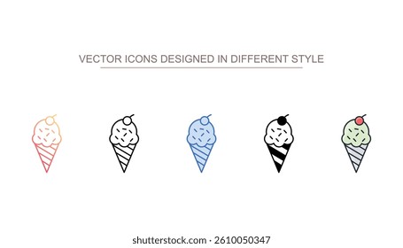 Ice Cream Cone icon design with white background stock illustration