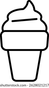 Ice cream cone icon – dessert outline vector