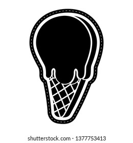 Ice cream cone icon dotted sitcker. Vector illustration design