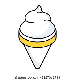 Eis-Creme-Symbol, bearbeiteter Vektorgrafik