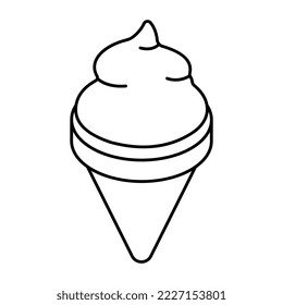 Ice cream cone icon, editable vector