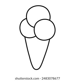 Icono de cono de helado, Vector editable

