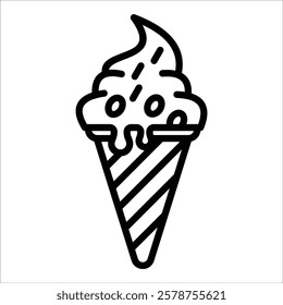 Ice Cream Cone Icon Element For Design