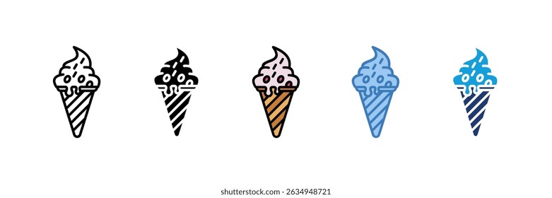 Ice Cream Cone Icon Element For Design
