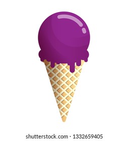 Ice cream cone icon flat design vector