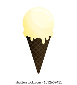 Ice cream cone icon flat design vector