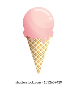 Ice cream cone icon flat design vector