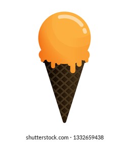 Ice cream cone icon flat design vector