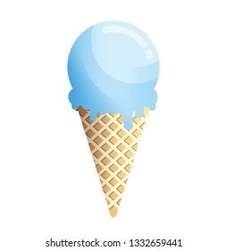 Ice cream cone icon flat design vector