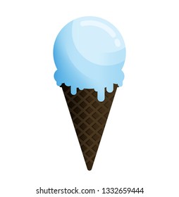 Ice cream cone icon flat design vector