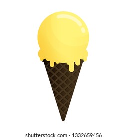 Ice cream cone icon flat design vector