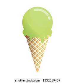 Ice cream cone icon flat design vector