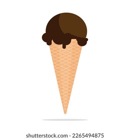 Ice cream cone icon flat design vector