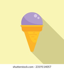 Ice cream cone icon flat vector. Fast food. Delivery cake