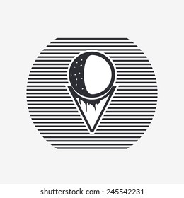 Ice cream cone icon. Flat design style. Made vector illustration
