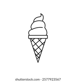 ice cream cone icon Flat illustration sign