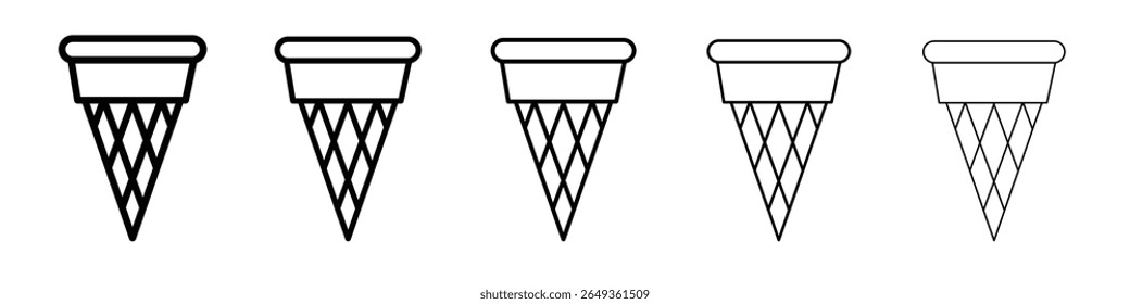 icono de cono de helado Diseño plano sobre fondo aislado