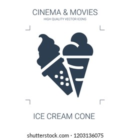 ice cream cone icon. high quality filled ice cream cone icon on white background. from cinema collection flat trendy vector ice cream cone symbol. use for web and mobile