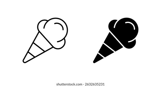 Ice cream cone icon. Ideal for dessert or summer designs.