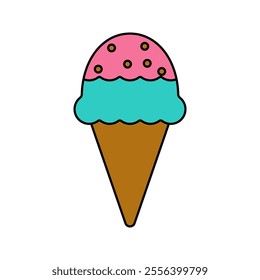 ice cream cone Icon illustration perfect for designs related to circus and carnival themes