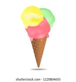 Ice cream cone icon isolated