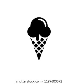 Ice cream cone Icon Isolated On White Background.