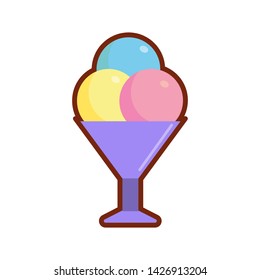Ice cream cone icon isolated. Trendy Flat style for graphic design, Web site, social media, UI, mobile upp, Vector illustration