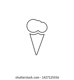 Ice cream cone icon isolated. Modern sweet vanilla desert sign. Trendy vector chocolate cram symbol for web site design, button to mobile app. Logo ice cream illustration.