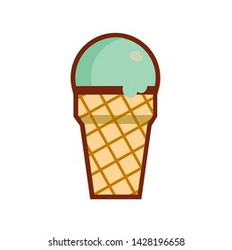 Ice cream cone icon isolated. Trendy Flat style for graphic design, Web site, social media, UI, mobile upp, Vector illustration
