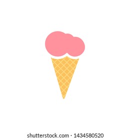 Ice cream cone icon isolated. Modern sweet vanilla desert sign. Trendy vector chocolate cram symbol for web site design, button to mobile app. Logo ice cream illustration.