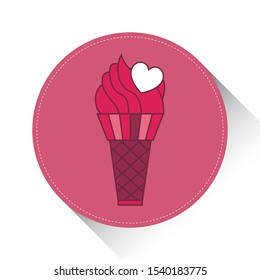 
Ice cream cone icon isolated. Modern sweet vanilla desert sign. Trendy vector chocolate cram symbol for web site design, button to mobile app. Logo ice cream illustration