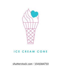 
Ice cream cone icon isolated. Modern sweet vanilla desert sign. Trendy vector chocolate cram symbol for web site design, button to mobile app. Logo ice cream illustration
