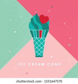 
Ice cream cone icon isolated. Modern sweet vanilla desert sign. Trendy vector chocolate cram symbol for web site design, button to mobile app. Logo ice cream illustration