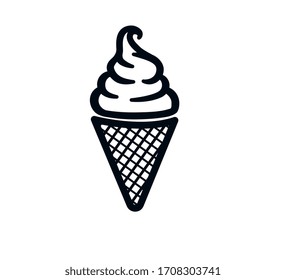 Ice cream cone icon isolated VECTOR 
