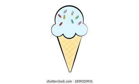 Ice cream cone icon isolated. Modern sweet vanilla desert sign. Trendy vector chocolate cram symbol for web site design, button to mobile app. Logo ice cream illustration