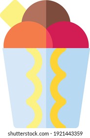 Ice cream cone icon isolated.