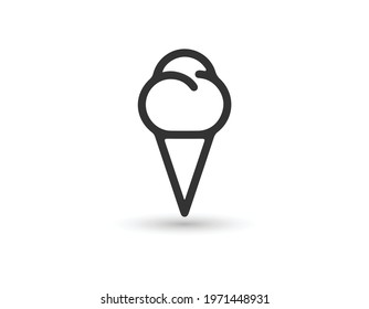 Ice cream cone icon isolated.