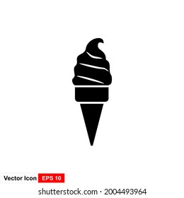 Ice cream cone icon isolated. Trendy vector chocolate cream symbol for web site design, button to mobile app. Logo ice cream illustration.