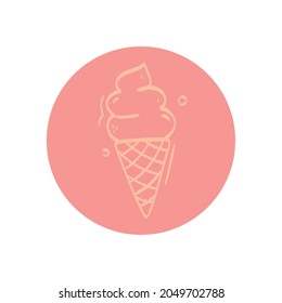 ice cream cone icon isolated
