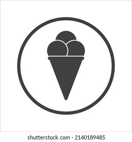 Ice cream cone icon isolated. Modern sweet vanilla desert sign. Trendy vector chocolate cram symbol for web site design, button to mobile app.