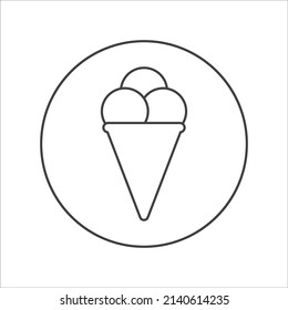 Ice cream cone icon isolated. Modern sweet vanilla desert sign. Trendy vector chocolate cram symbol for web site design, button to mobile app.