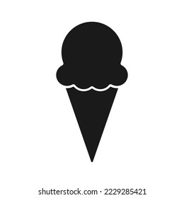 Ice cream cone icon isolated on white background. Sweet desert symbol for web site design. Ice cream logo vector illustration.