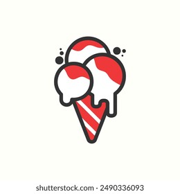 ice cream cone icon, isolated icon theme bakery