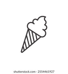 Ice Cream Cone Icon isolated on white background. Vector icon.