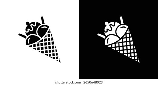 ice cream cone icon Isolated flat vector in outline