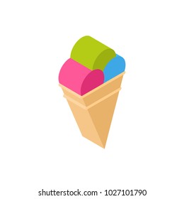 Ice Cream Cone Icon Isometric Isolated Tourism And Travel Concept Vector Illustration