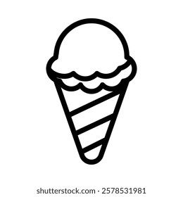 Ice Cream Cone Icon in Line Style