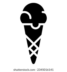 Ice cream cone icon or logo illustration black style